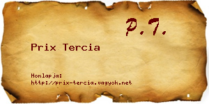 Prix Tercia névjegykártya